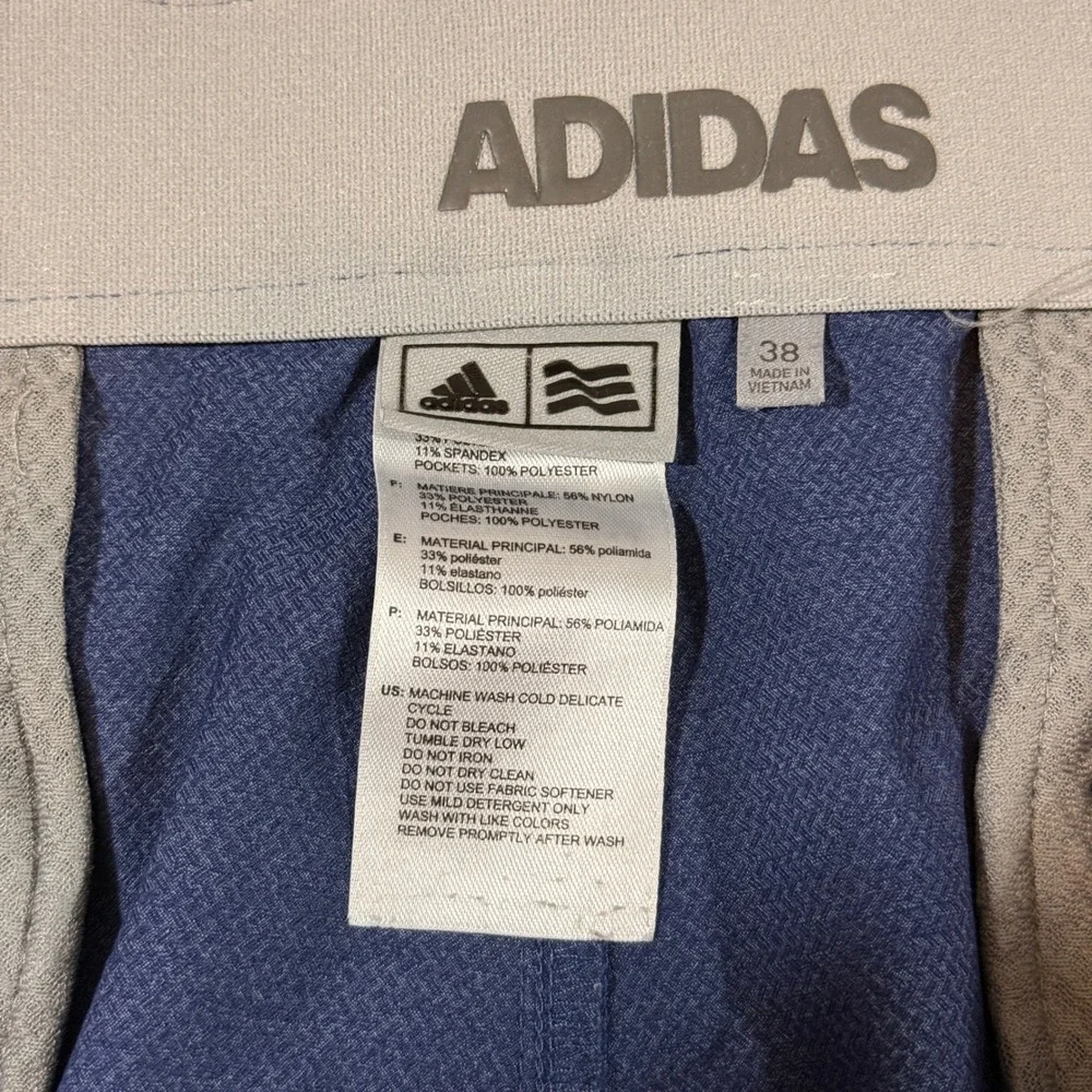 Adidas Golf Shorts Mens 38 Blue Good Ultimate365 Heathered Stretch Athletic